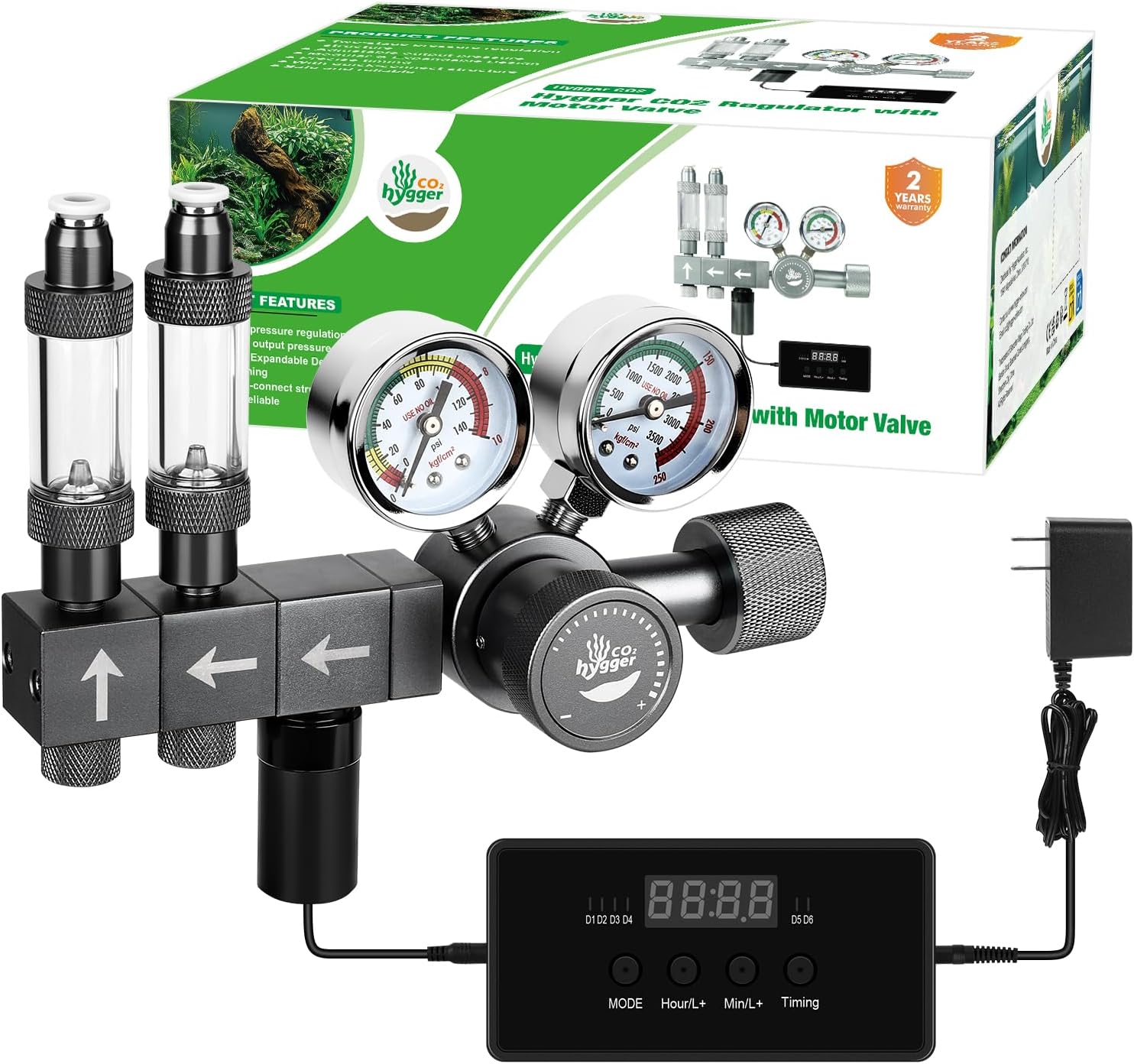 Hygger CO2 Regulator with Motorized Valve